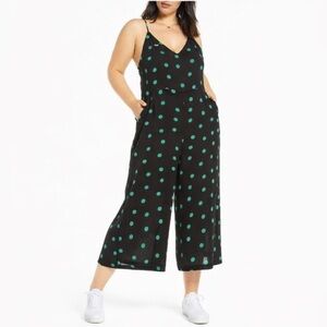 BP by Nordstrom Women’s Polka Dot Spaghetti Strap
Jumpsuit Green & Black Sz Sm